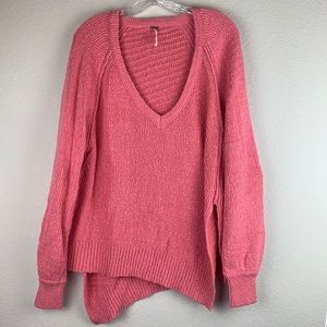 NWOT Free People West‎ Coast Asymmetrical V Neck Pullover Sweater